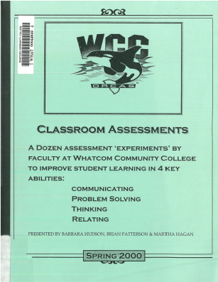 Cover image: classroom assessment
