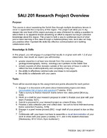 SALI 201 Kraft Research Project Overview